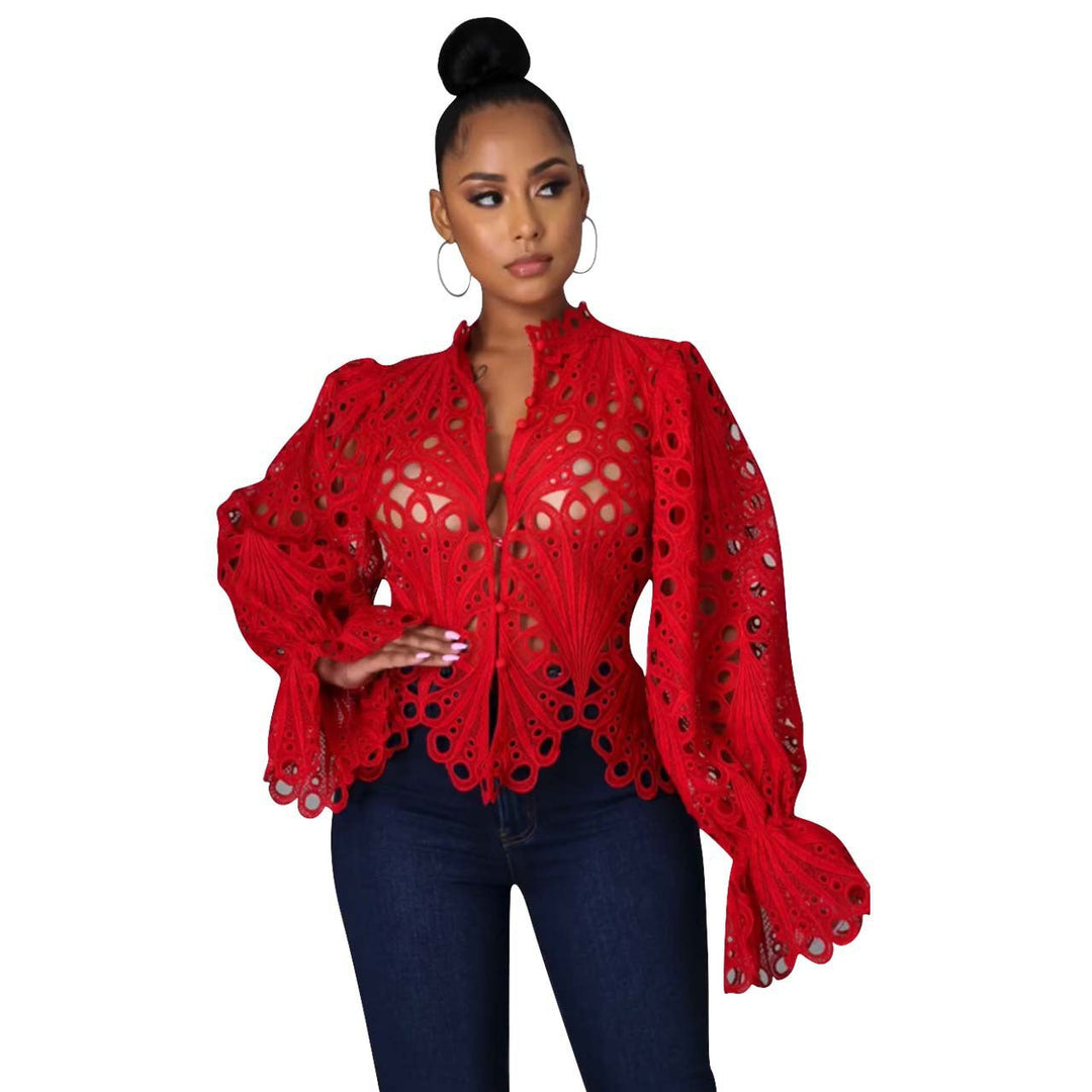 ISALI™ - Chic Asymmetrical Flounce Sleeve Blouse