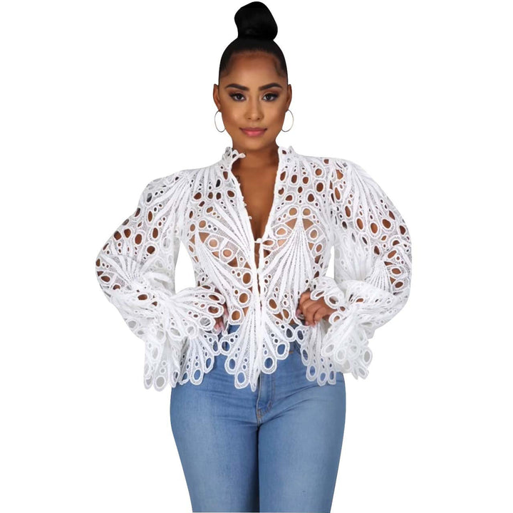 ISALI™ - Chic Asymmetrical Flounce Sleeve Blouse